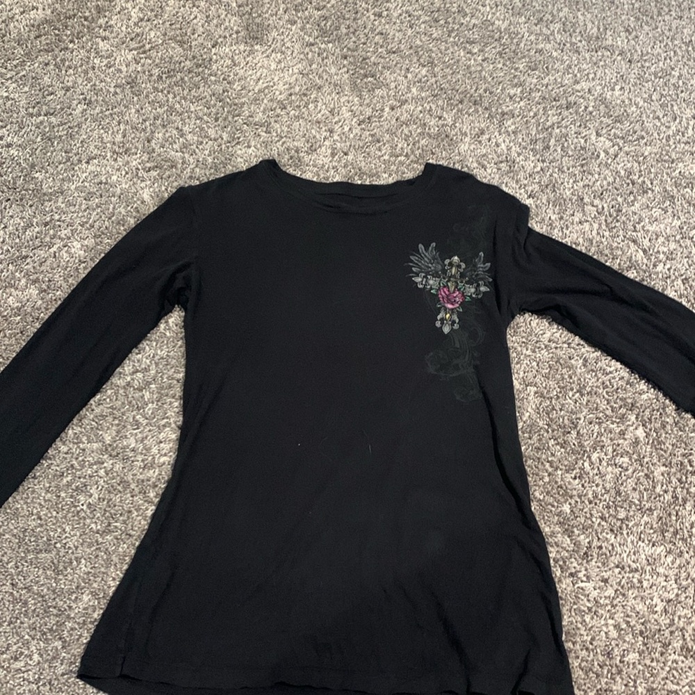 y2k stranded black long sleeve